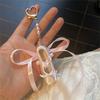 Fashionable Ballet Shoe Keychain Charm with Pearls Ribbon Designs Lovely and Stylish Accessory Portable for Girls