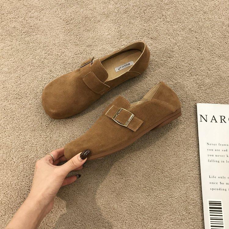 

Sanxi same Boken shoes women s velvet soft-soled single shoes 2025 autumn new one-pedal Boken grandma Doudou shoes 40