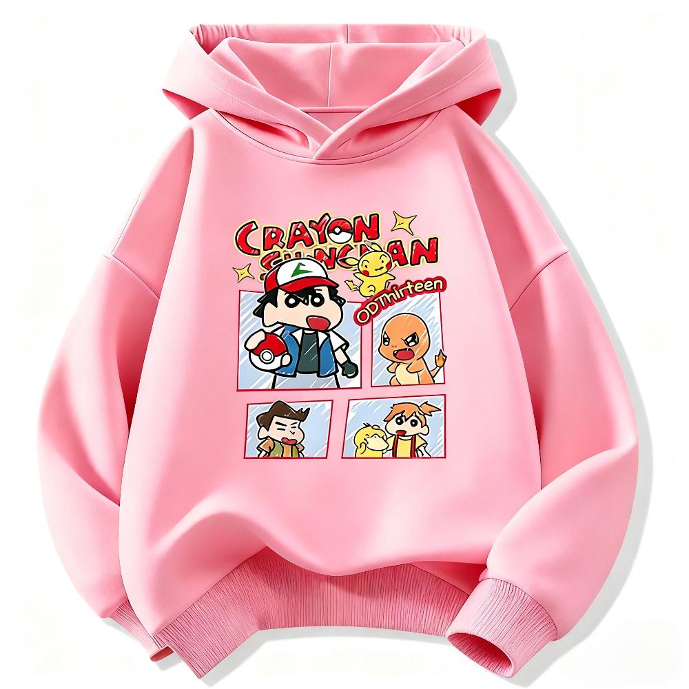 Crayon Shin-chan Children's Hoodies, Boys' and Girls' Clothing, Autumn and Winter Warm and Versatile Children's Hoodies