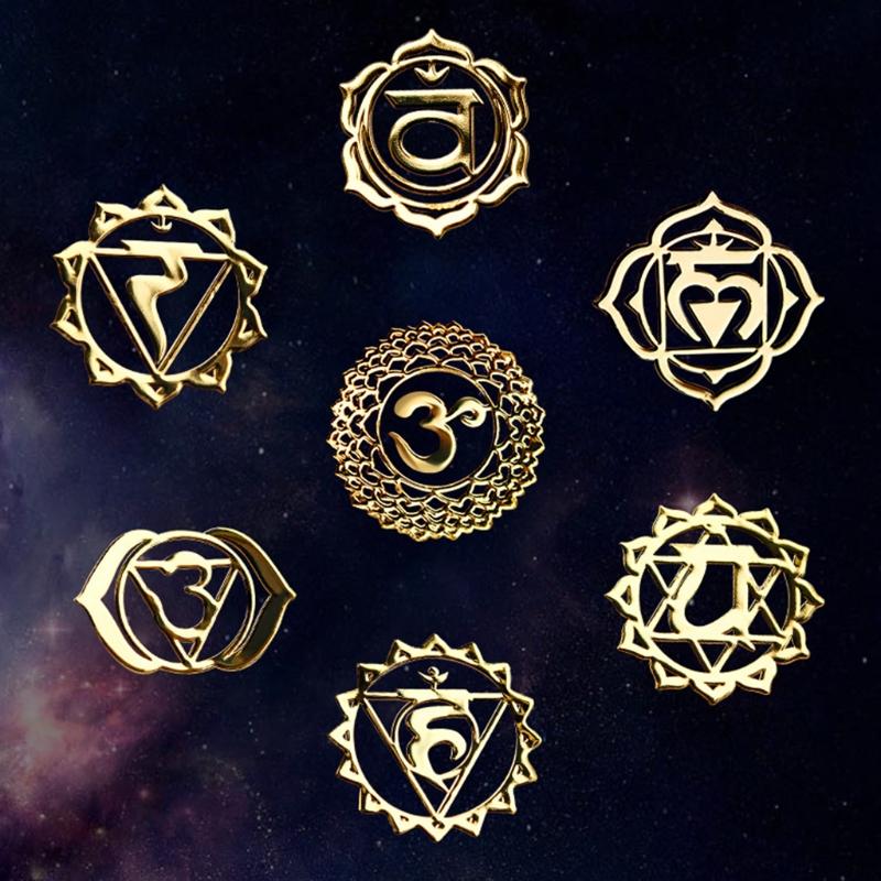 7 Pcs Sacred Geometry Metal Stickers Delicate Flower of Life Chakras Stickers Pyramid Meditation Art Resin Filler Supply