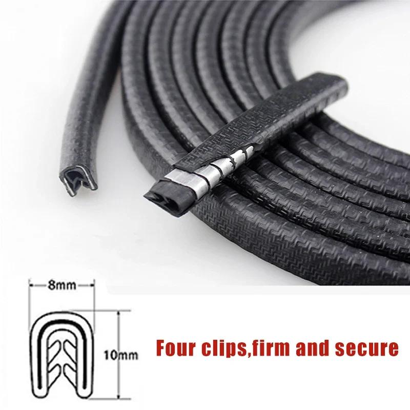 2/3/5M Car Door Anti Collision Strip with Steel Disc Bumper Trim Edge Scratch Protector Strip Sealing Guard Styling Car Decor