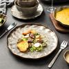 Japanese Stone Tableware Retro Plates Personalized Creative Plates Pasta Plates Salad Bowls Old-Fashioned Coarse Pottery Dishes