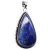 Lapis Lazuli Natural Gemstone Antique Silver Plated Pendant 2" J 1044