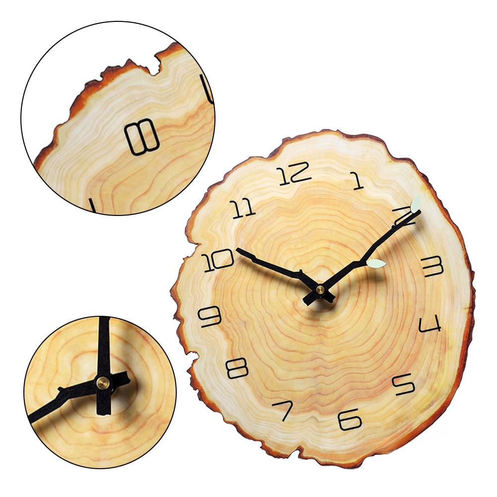 Creative Annual Ring Design MDF Wall Clock 12 Inch with Silent Operation and Luminous Hands for Stylish and Quiet Walls