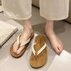 New Sandals Large Size Slippers Women's Niche Flat Bottom High-end Sandals Toe Flip-flops Women