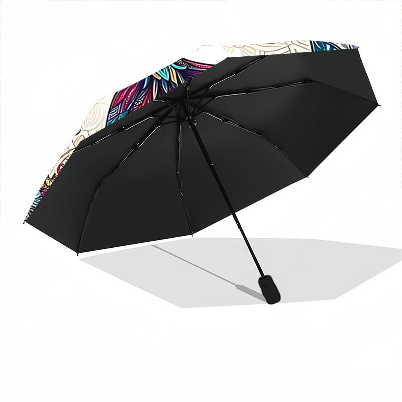 1pc Art Birds & Flowers Cartoon Umbrella, Portable Compact Umbrella, Suitable for Camping, Hiking and Travel A006
