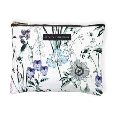 BOTANY & WATERCOLORS Botanical Garden Flat Pouch, Women's, Stylish and Cute, W1503000