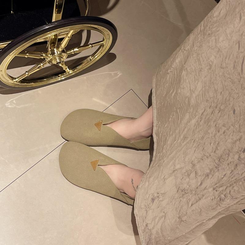 Fashion Original Sheep Suede Loafers Women Shoes Round Toe Flats Luxury Soft Soles Elegant Slip on 2024 New Genuine Leather Shoes