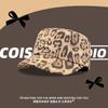 American Leopard Print Retro Forward Hat Women Autumn Winter Seasons New Face-Showing Small Versatile Equestrian Hat Beret