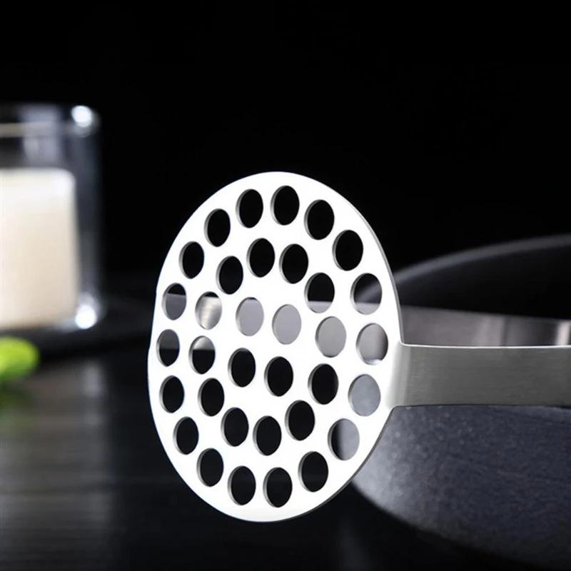 1 Stück Edelstahl Hochleistungs-Kartoffelstampfer mit Holzgriff für Püreeartige Cremige Gemüse und Obst