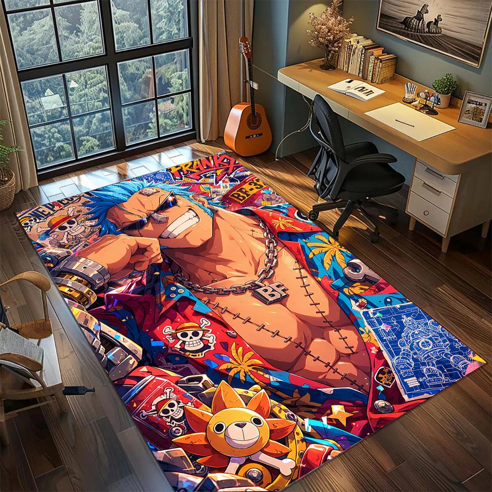 Iron Pirate General Franky Shogun Mecha Rug Carpet Large Area Rug Non Slip Washable Floor Mat Gamer Room Bedroom Home Decor
