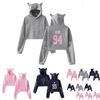 Kpop Bts Unisex  jung Kook Jimin 95 97 Hoodie Sweatshirt Cat Ears Crop Tops