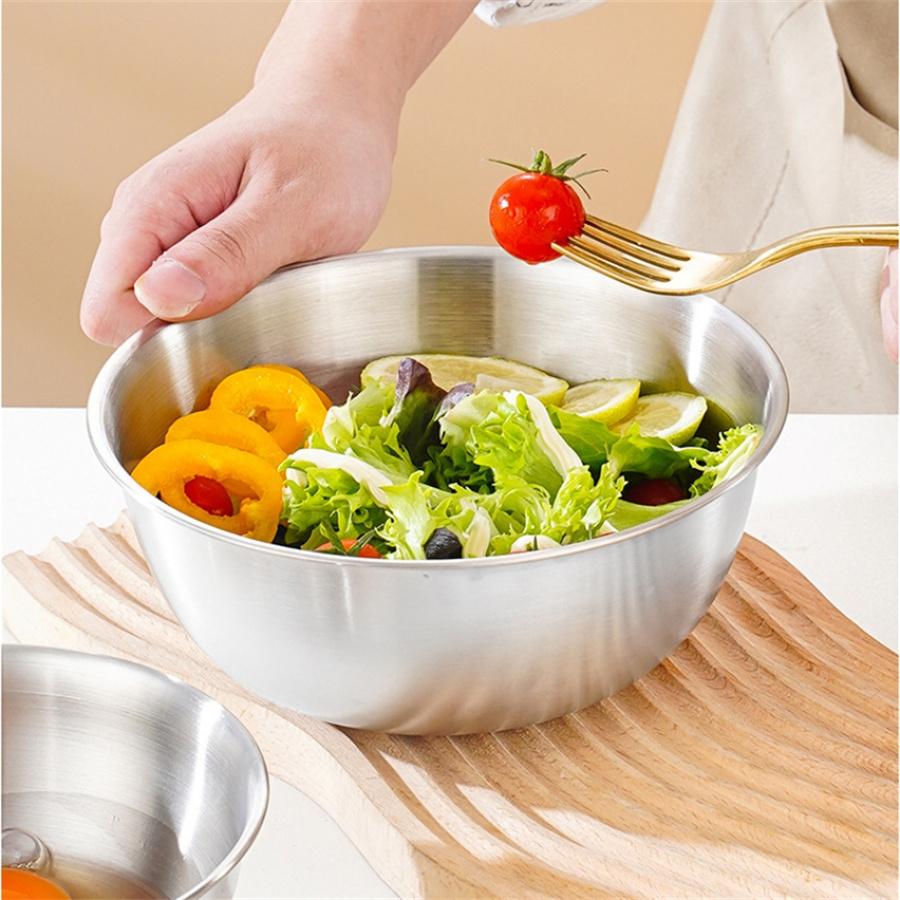 3pcs Stainless Steel Salad Bowl, Light Food Bowl, Cold Noodle Bowl, High Aesthetic Korean Style Rice Bowl, Soup Bowl