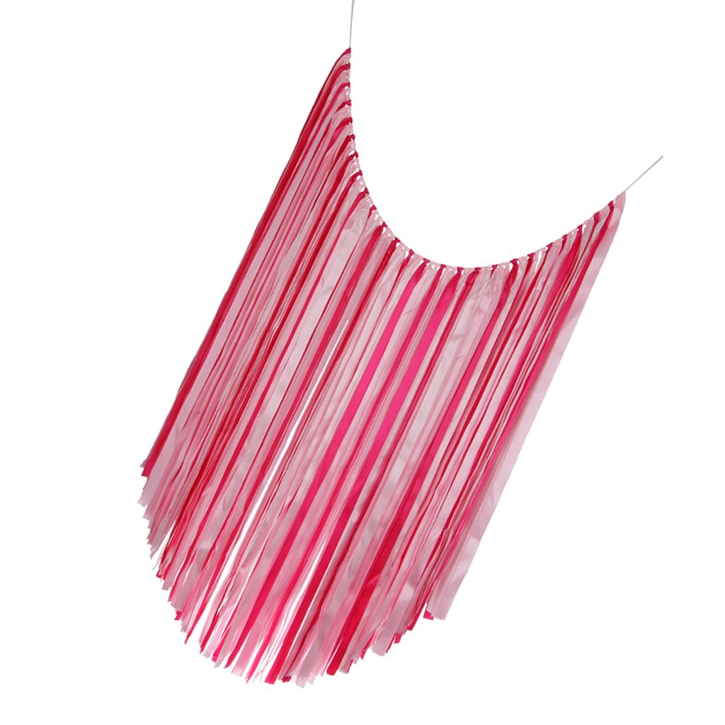 Wedding Satin Tassel Bunting Banner Ribbon Garland Photo Prop Dark Pink