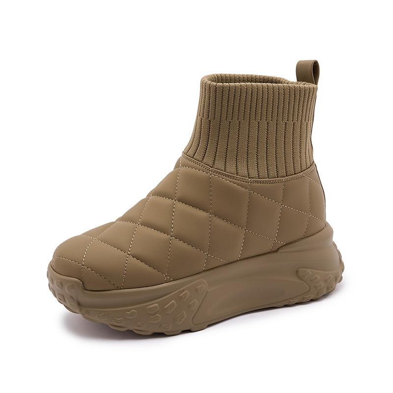 

Зимние ботинки на внутренней платформе женские 2025 новые хлопковые ботинки осень и зима бархатные женские ботинки хлопковые ботинки женские платформа хлеб эластичные ш 39