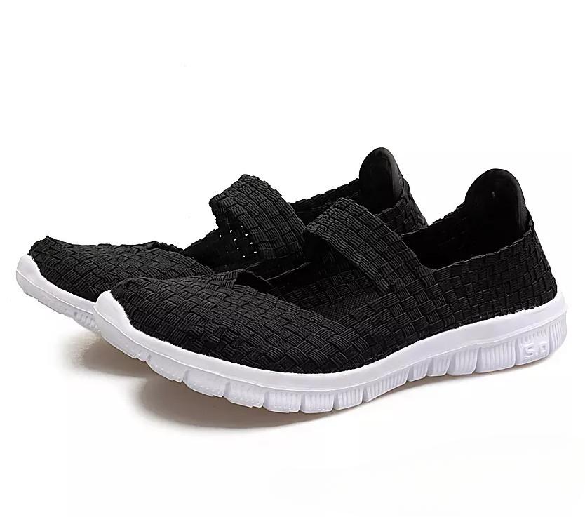 Women's Casual Flats Slip-on Breathable Walking Shoes Lightweight Knitted Loafers Comfortable Woven Flat Shoes Round Toe Dress Shoes for Women