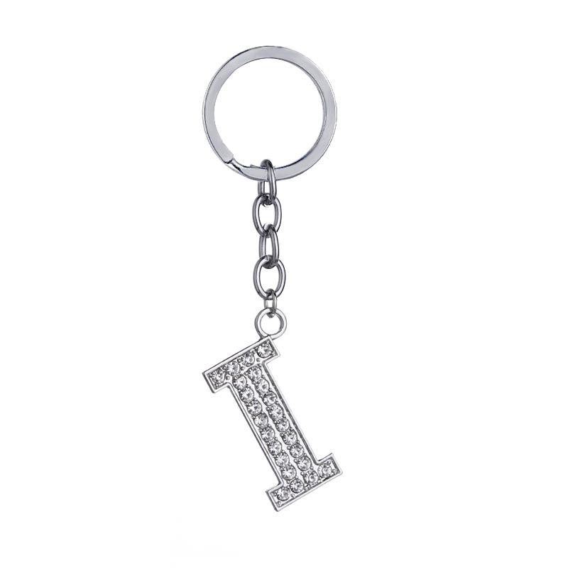 Fashion Charm 26 English Letters A-Z Alphabet Keychains Car Bag Crystal Rhinestones Alloy Name Key Chains Jewelry
