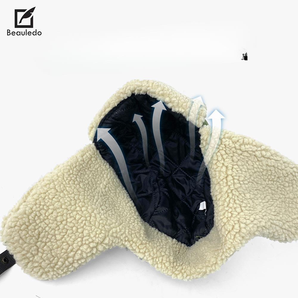 Winter Cold Proof and Warm Lei Feng Hat for Women Korean New Style Plush Thickened Lamb Velvet Ear Protection Hat for Men Outdoor Versatile