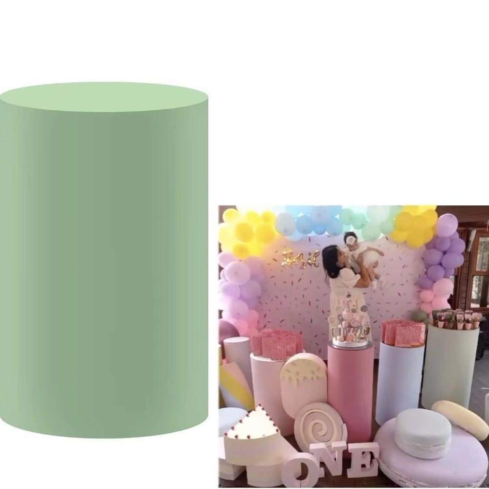 Polyester Desserts Tablecloth Reusable Party Wedding Decor DIY Cylinder Cover Cake Column Backdrop