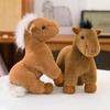 Cute Simulation Horse Plush Toy Grassland Activity Gift Children's Soothing Doll Temple Fair Ornament