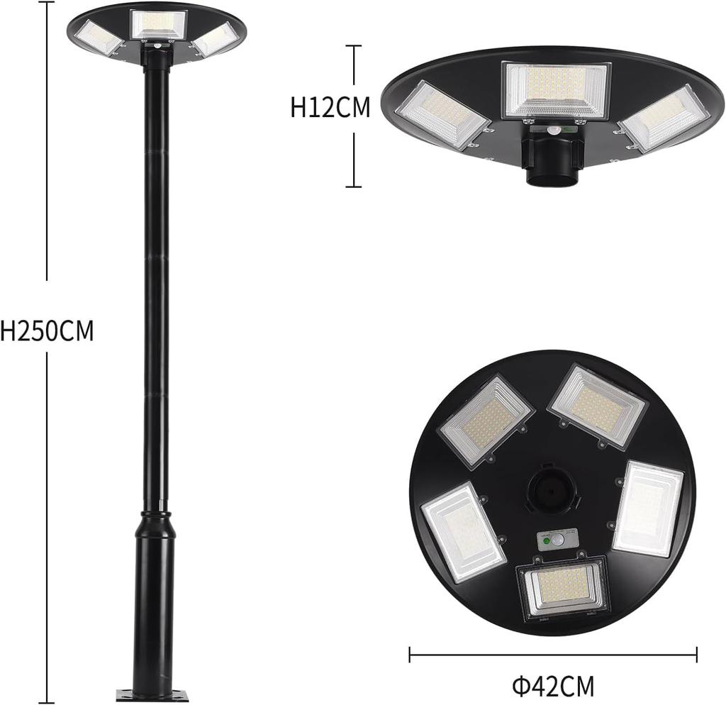 MGHASR Solar Street Light Sensor Light Outdoor Solar Light Human Sense Comes with Metal Light Pole 15000mAh Large Capacity Battery Outdoor Waterproof