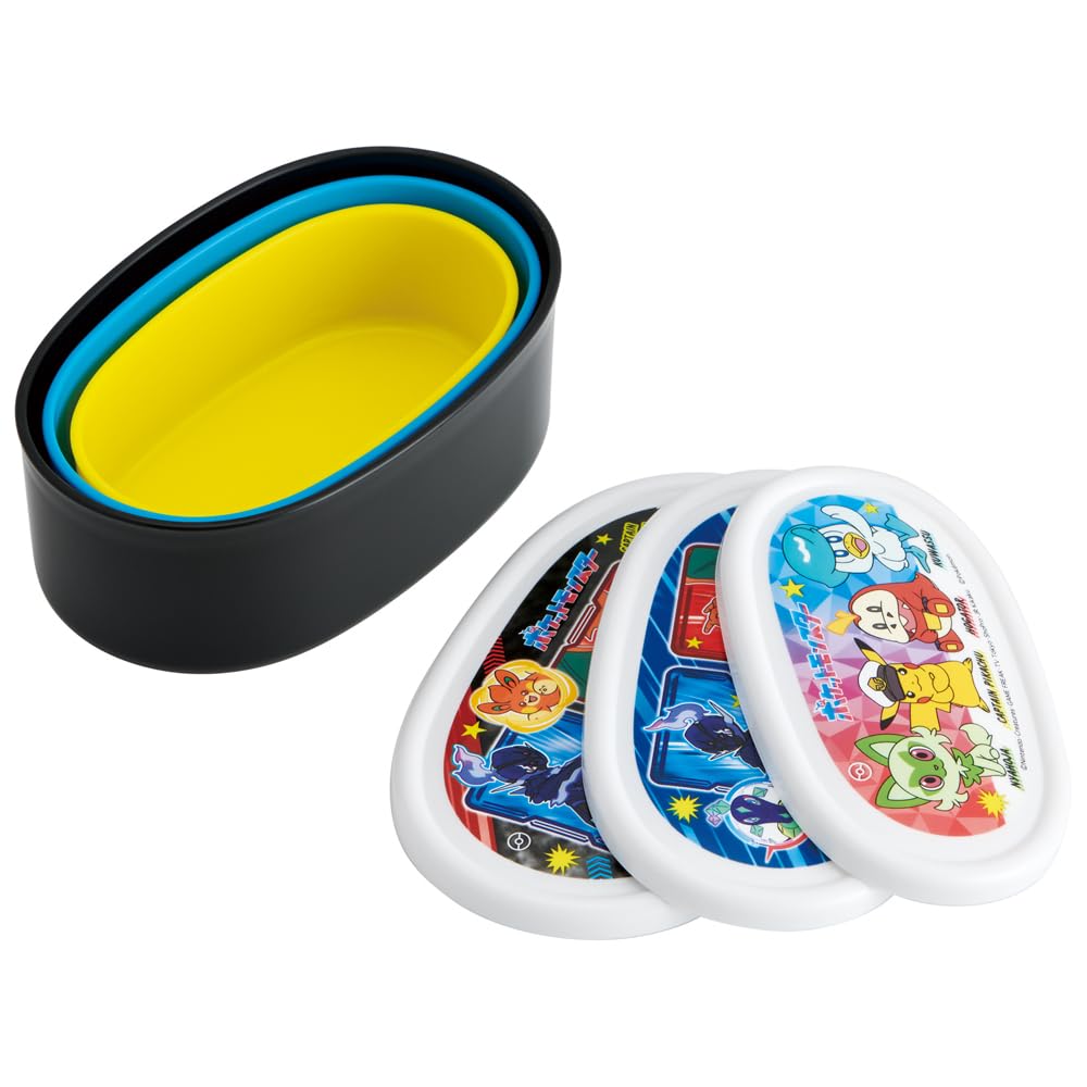 Skater Lunch Sealable Storage Set of 3 Medium Small Made In Boxes, Containers, Containers, (Large 400ml, 280ml, 180ml), Pokémon 24, Japan, SRS3SAG-A