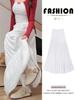 White High Waist A-line Umbrella Skirt - Spring/Autumn Collection 2026 for Petite Women