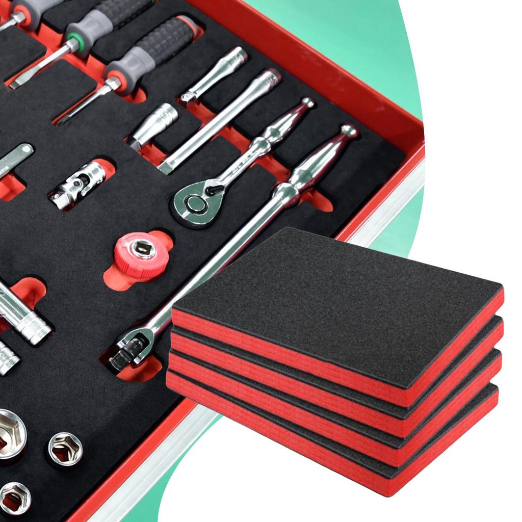 4Pcs Tool Box Foam, for Toolbox Hard Case Portable Kaizen Organizer Easy to Use Cuttable Padding Polyethylene Storage Sheets