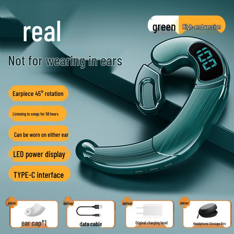 2024 In-Earless Bone Conduction Bluetooth Headphones, Ear-Hook Design, with 5.3 Chip and Ultra-Long Battery Life, Unisex.