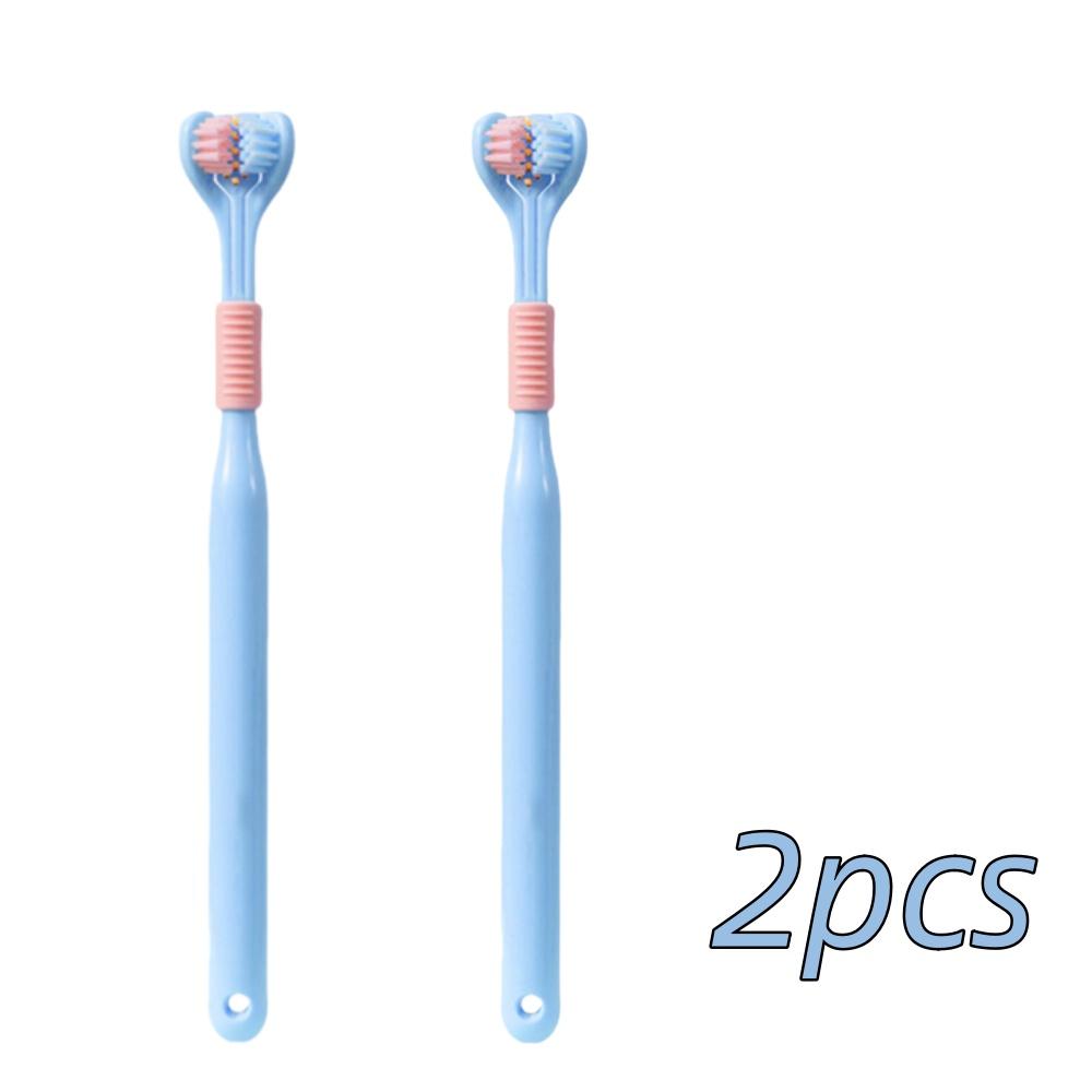 4pcs Soft Bristle 3-sided Toothbrush Gentle Clean Adult Teeth Brush for Complete Gum Care Autism Sensory Design Oral Health Tool