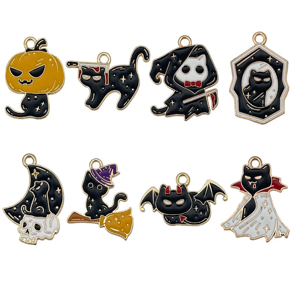 Creative Halloween Accessories DIY Bracelet Necklace Keychain Earrings Pendant Skeleton Ghost Halloween Funny Pendant