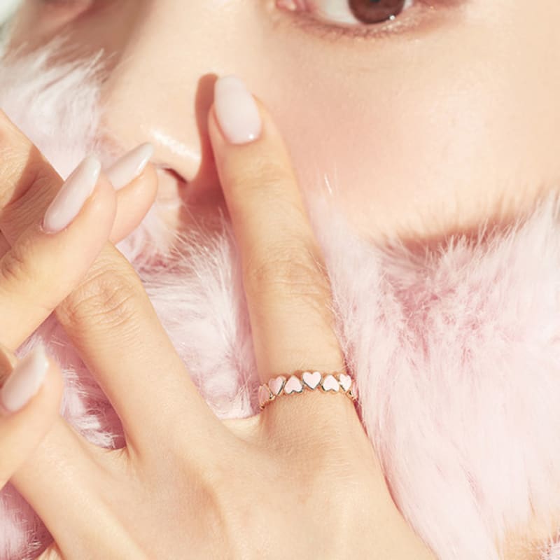 Noonoo fingers Ehering für die ewige Liebe (4 Farben)/ rosa, weiß, schwarz, lila