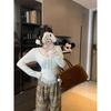 Spring Autumn V-neck Lace Patchwork Slim Sexy T-shirt Women Long Sleeve Bottomed Top Female Pullover Tee