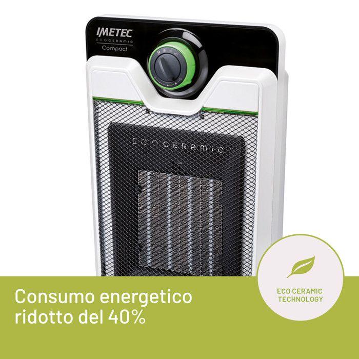 Chauffage de ventilateur électrique - IMETEC - Compact Intérieure Noir, Blanc - 2000 W - Sol - 2kW