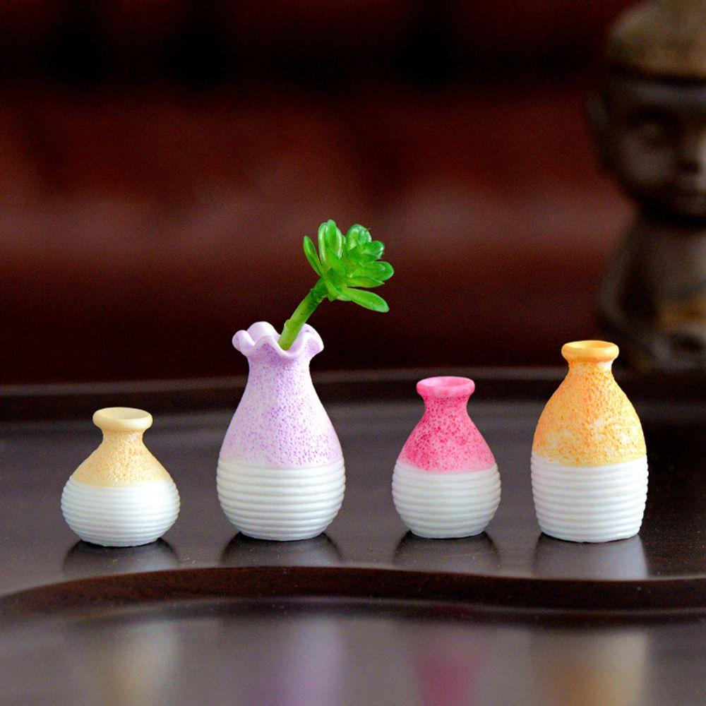 1 PC Small Ornament Figurines Resin Vase Garden Decor Miniature Flowerpot Micro Landscape