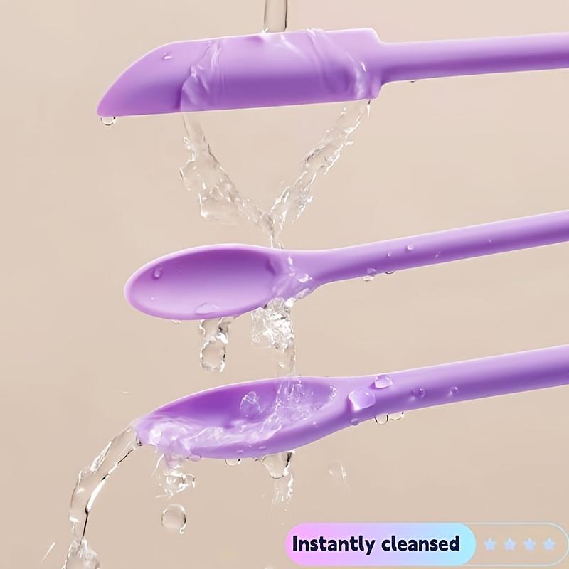 3 Pezzi Spatole in Silicone Riutilizzabili, Raschietti Ecologici per Barattoli Cosmetici, Portatili per Trucco Skincare, Strumento da Viaggio Facile da Pulire