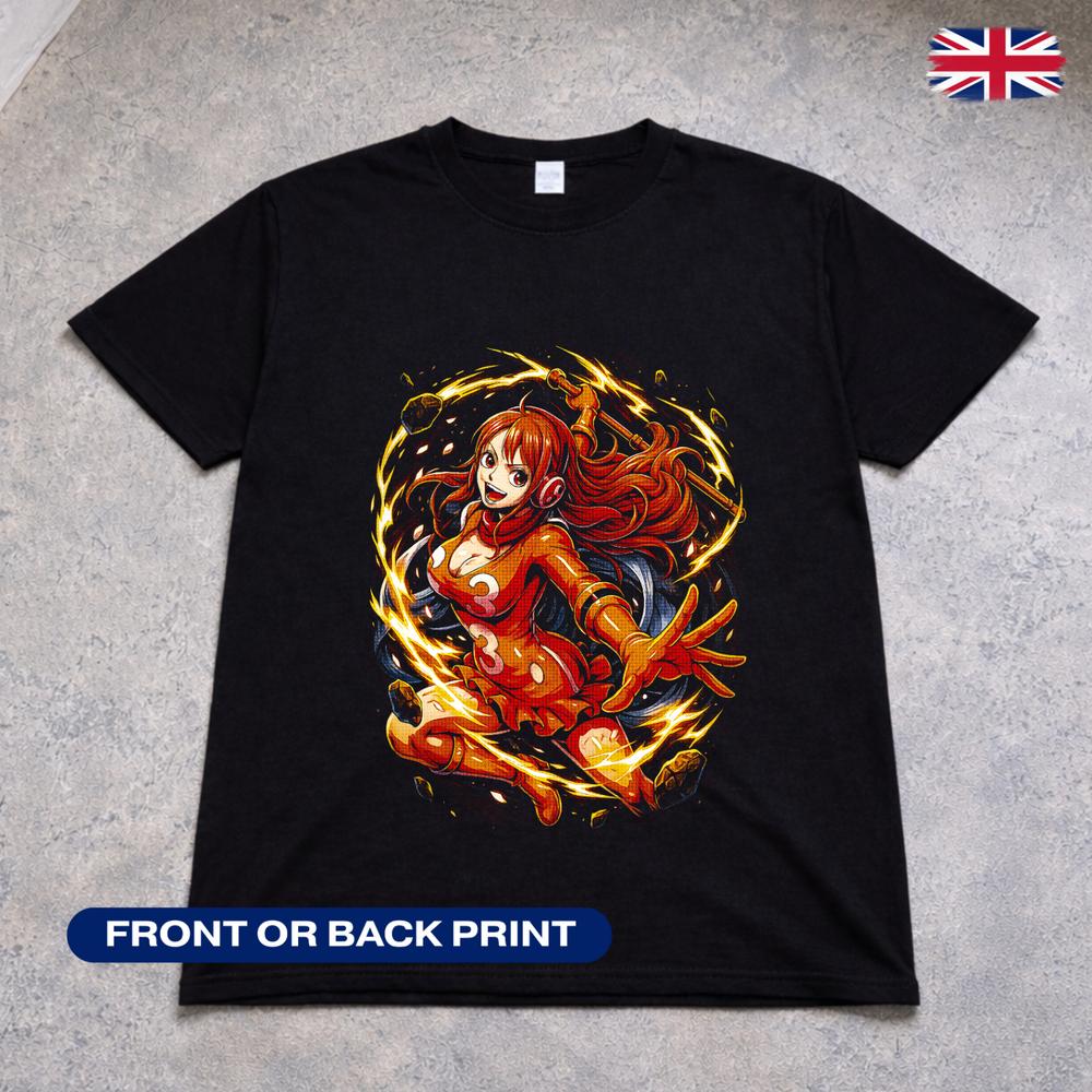One Piece Nami T Shirt Anime Pirate Navigator Straw Hat Crew Tee Adults Kids 2XL