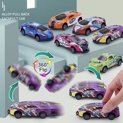 8PCS Alloy Pullback Flip Stunt Cars Ejection Jumping Stunt Toy Cars 360 Degree Flip Race Car Toy Birthday Gifts for Boys & Kids