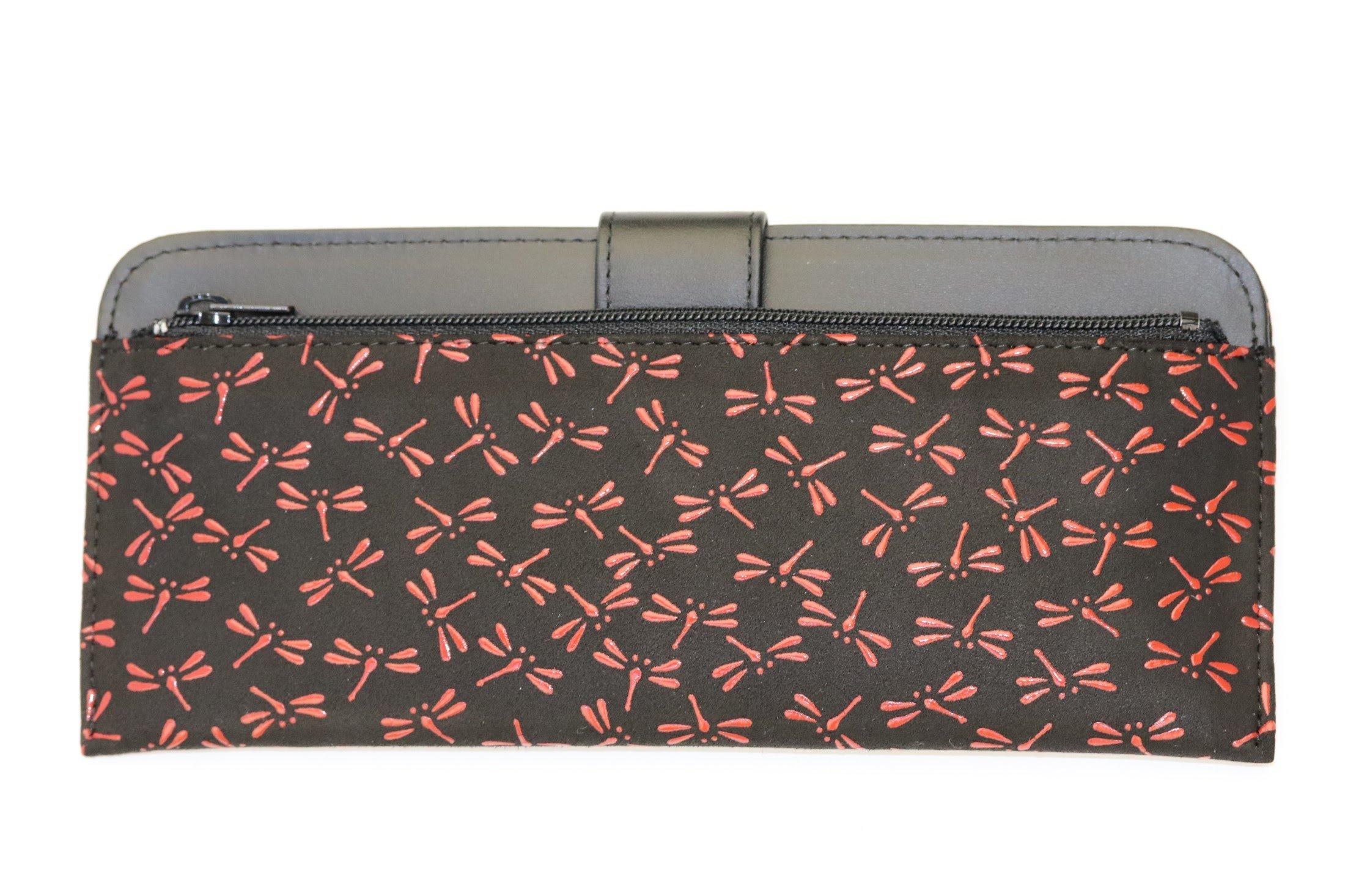 

Inden Yushichi Uehara Genuine coin purse on the model number black background x red dragonfly genuine long made in Japan [INDEN-YA] (INDEN-YA) червоний