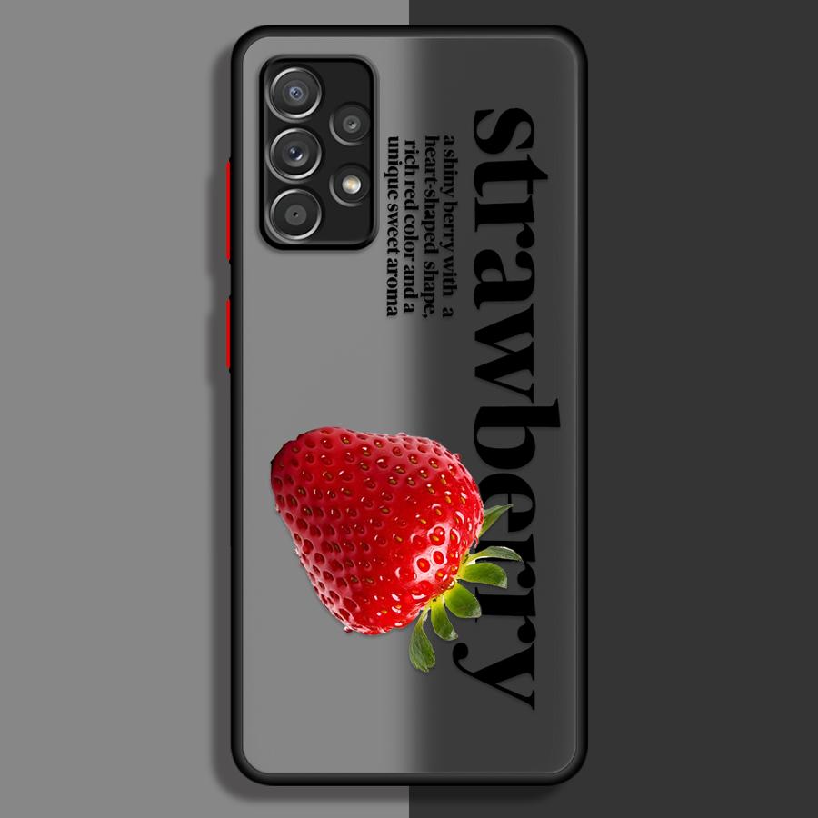 Phone Cover Case for Samsung Galaxy A52S A72 A73 A33 A17 A52 A56 A55 A34 A36 A35 A53 A54 A14 A23 A16 A15 Cherry Strawberry