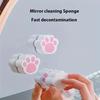 Mirror Glass Wipe Cat Claw Cute Glass Cleaning Brush Adhesive Removal Magic Sponge Cleaner Kitchen Bathroom