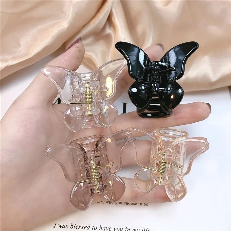 Mini Butterfly Hair Claws Acrylic Sweet Hair Ornament Clip Colorful Hairpins Fashion Hairs Accessories for Women Girls Cute New