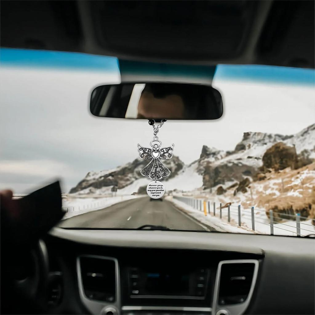 Angel Car Charm, Wherever You Angel Watch Over You, Rear View Mirror Car Charm, Car Mirror Hanger