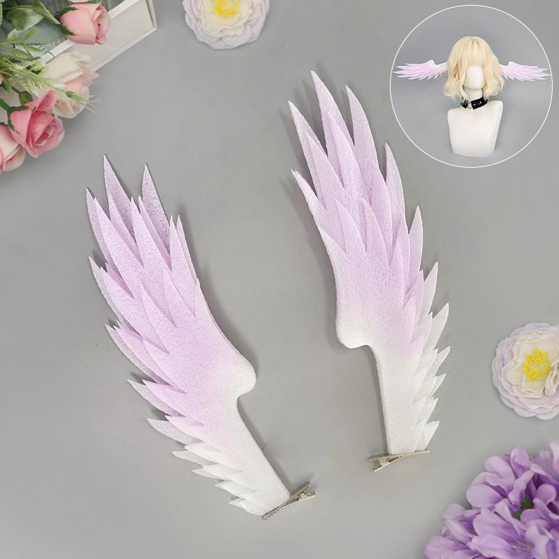 Handmade Angel Feather Hair Clip Anime Cosplay Lolita Style Sweet Girl Headwear Accessory
