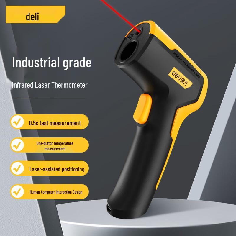 Deli High-Precision Industrial Infrared Thermometer for High and Low Temperatures