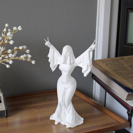 3D Printed Ghost Woman Sculpture Spirit Statue for Modern Home Decor Minimalist Spooky