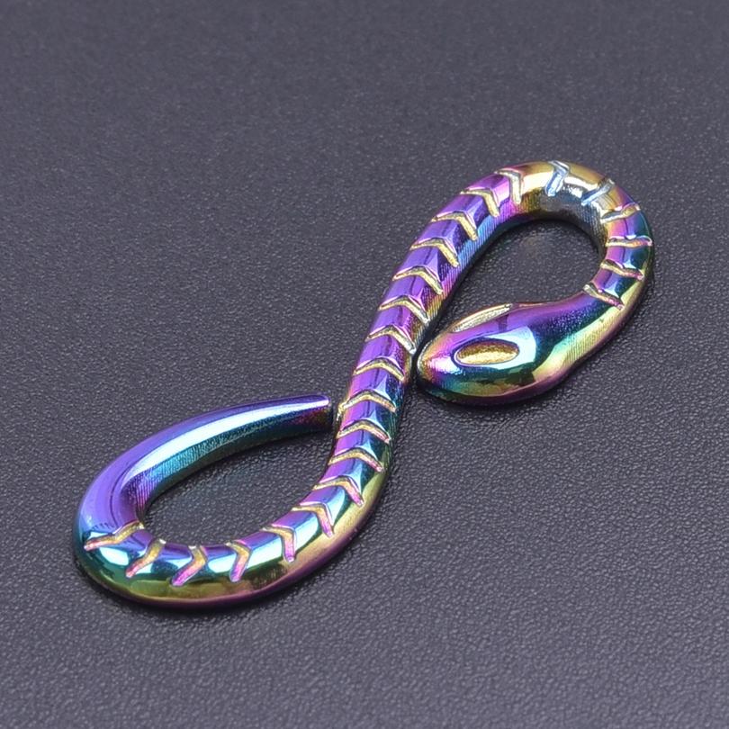 5pcs Color Chameleon Fish Tail Pendant Stainless Steel Charm Diy Jewelry Making Supplies Woman Shell Necklace Charms Accessories