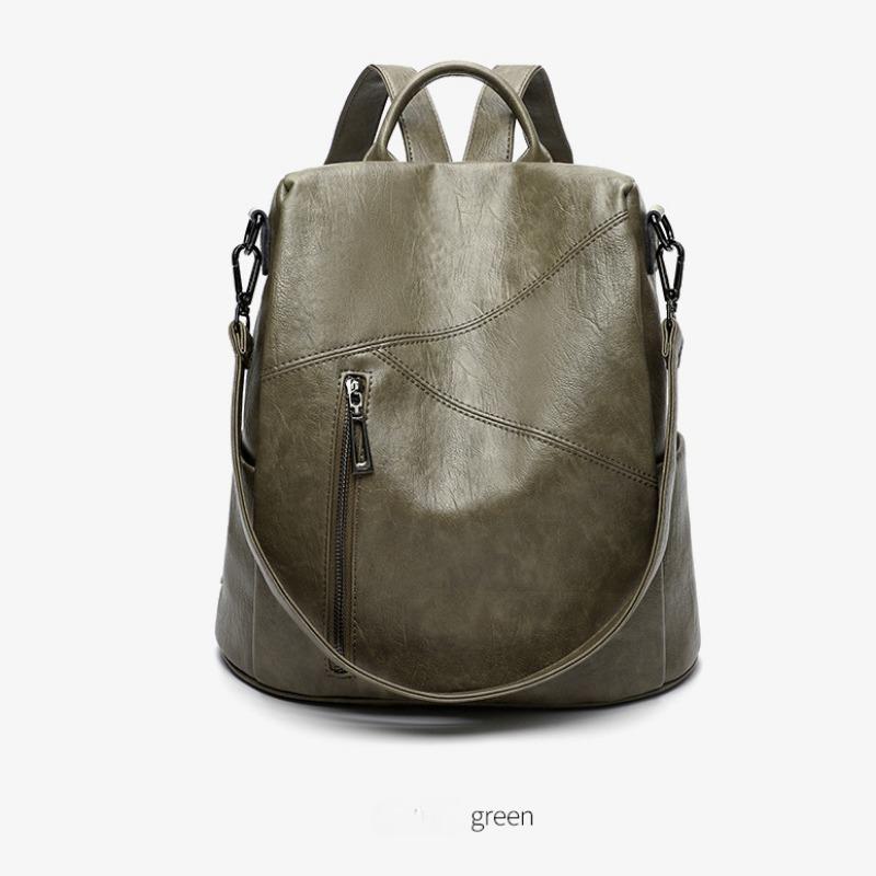 Рюкзак CHALLEN, универсальный, мягкий кожаный рюкзак, вместительная, для отдыха, противоугонная, дорожная сумка, многоцелевой M зелёный