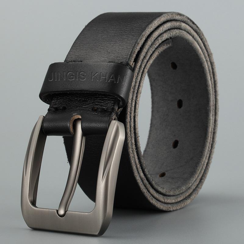

Чоловічий ремінь із натуральної натуральної шкіри та прямою пряжкою. Молодіжний ремінь із натуральної шкіри, перший шар, повсякденний ретро, ​​ремінь ручної роботи. Чоловічий ремінь із натуральної шкіри 125cm