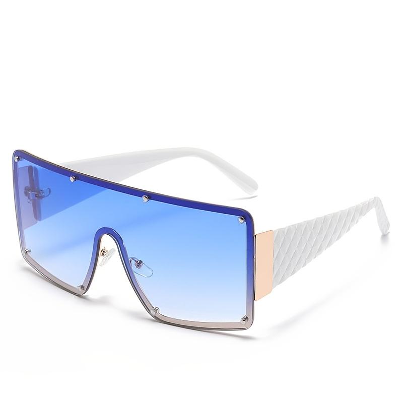 1pc Fashionable Oversized Square Glasses for Women, Metal Frame, Anti-Reflective PC Lens, Street Style Unisex Eyewear